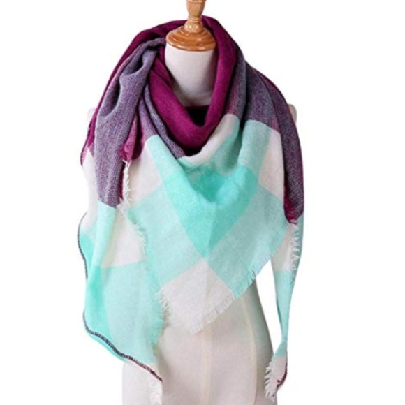 C.C. Boutique Accessories - 1 LEFT! Brightly Colored Check Plaid Blanket Scarf